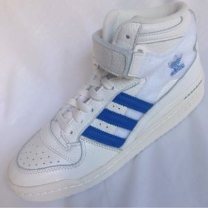Adidas Forum Mid Shoes Mens 8 Off White Blue Casual Customizable Sneakers GX1021